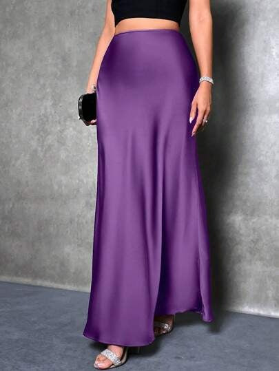 Damen Maxirock mit fließendem Schnitt und elegantem Fall Drune