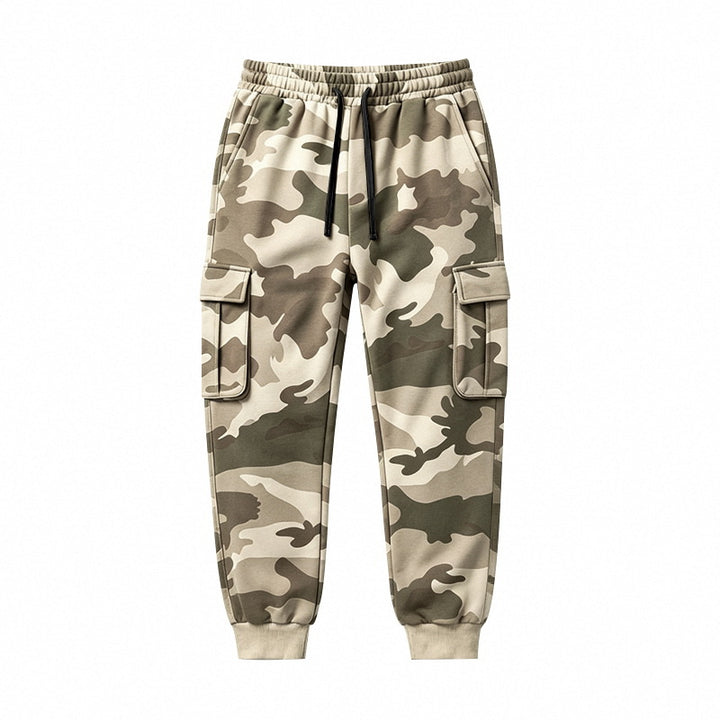 Herren Cargohose im Jogger-Stil mit elastischem Bund, Kordelzug und Mehrfachtaschen Drune