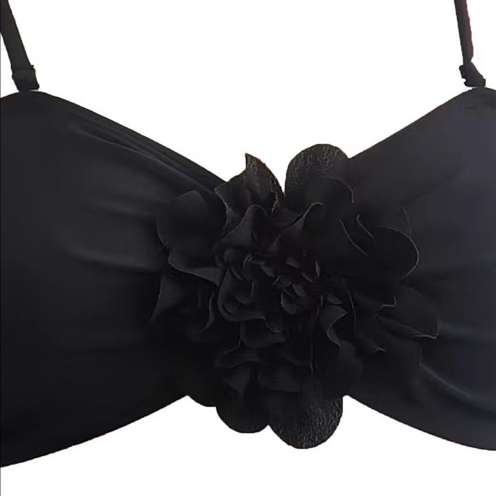 Damen Bandeau-Bikini mit blütenförmigen Details Drune