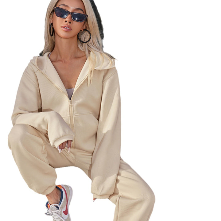 Damen bequeme Sportjacke mit Reißverschluss und lässigen Jogginghosen Drune