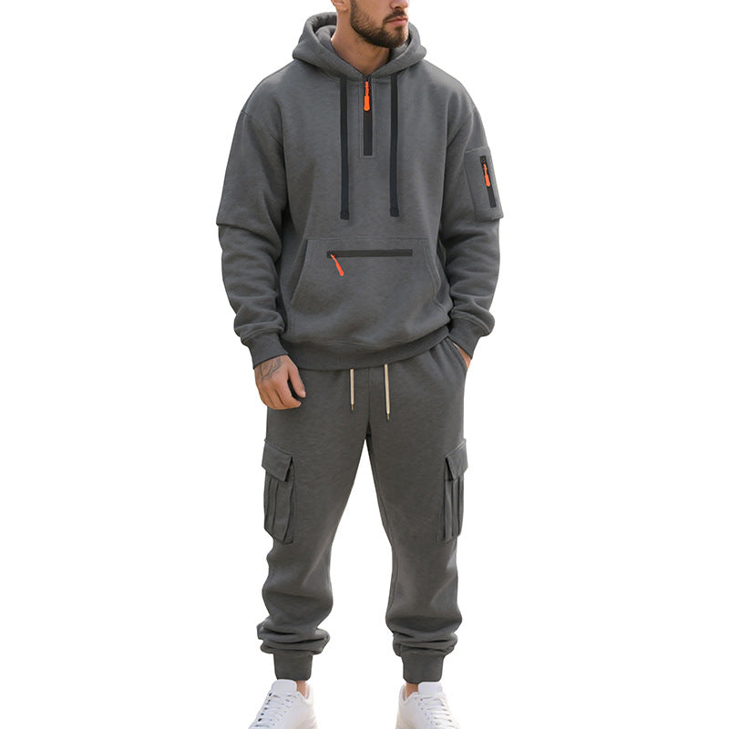 Herren Sportliches Cargo-Set mit Kapuzenpullover und praktischen Taschen Drune