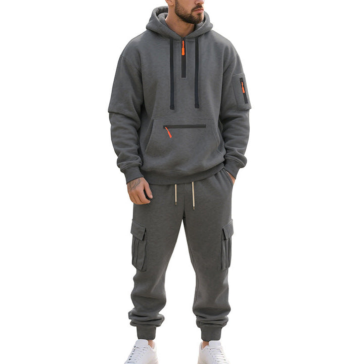 Freizeitanzug Herren mit Hoodie und Cargo Jogginghose
