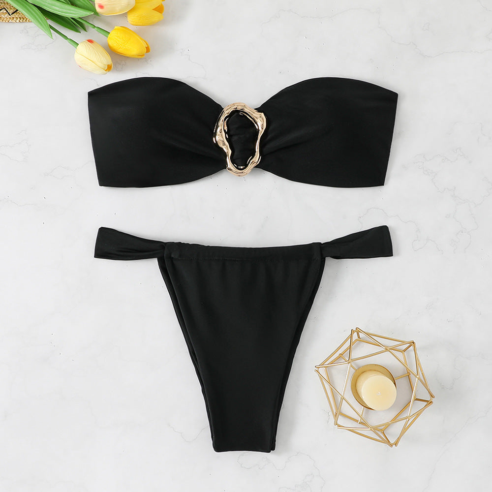 Damen Bandeau-Bikini mit eleganten Ringdetail von Drune