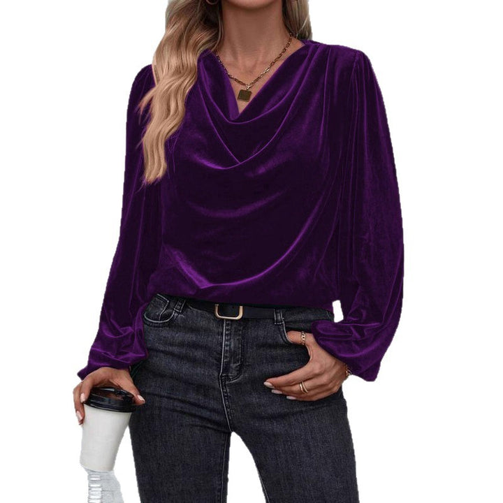Damen Elegantes Viskosebluse mit Wasserfallausschnitt Drune