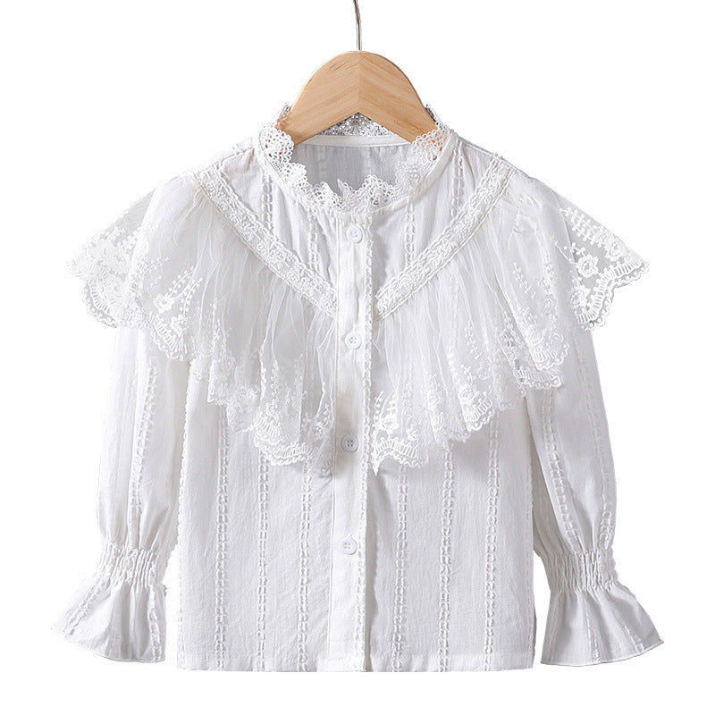 Mädchen Bluse mit romantischen Spitzendetails Drune