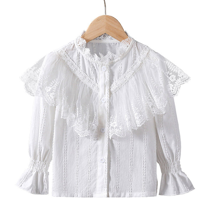 Mädchen Bluse mit romantischen Spitzendetails Drune