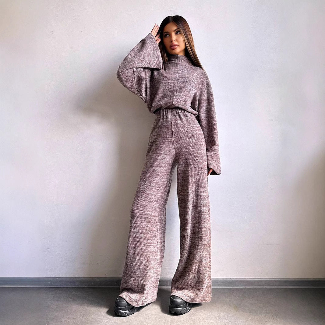 Damen Loungewear-Set mit weitem Schnitt und modernem Rippdesign