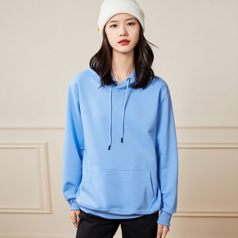 Damen Oversize-Kapuzenpullover aus Baumwoll-Mix mit Kängurutasche und gerippten Bündchen Drune