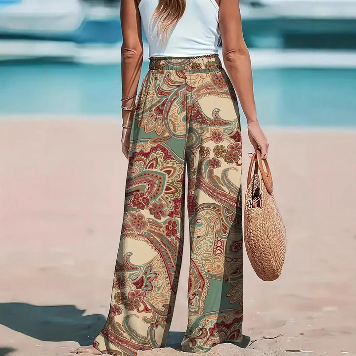 Damen Weite Hose mit Paisleymuster Drune