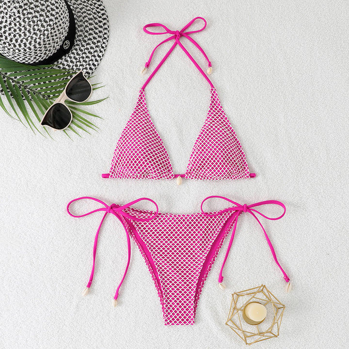Damen Triangel-Bikini mit Netzstruktur Drune