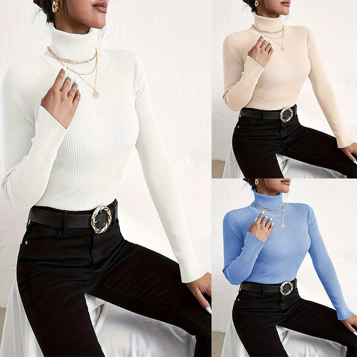 Damen Rollkragenpullover mit feiner Rippstruktur Drune