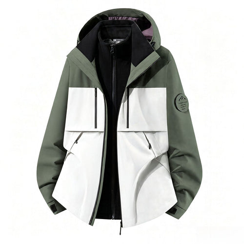 Herren dreilagige Softshell-Outdoorjacke mit herausnehmbarem Fleecefutter und Kapuze Drune