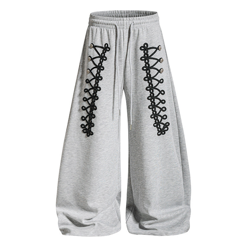 Damen weite Jogginghose mit elastischem Bund und Zier‑Schnürung Drune