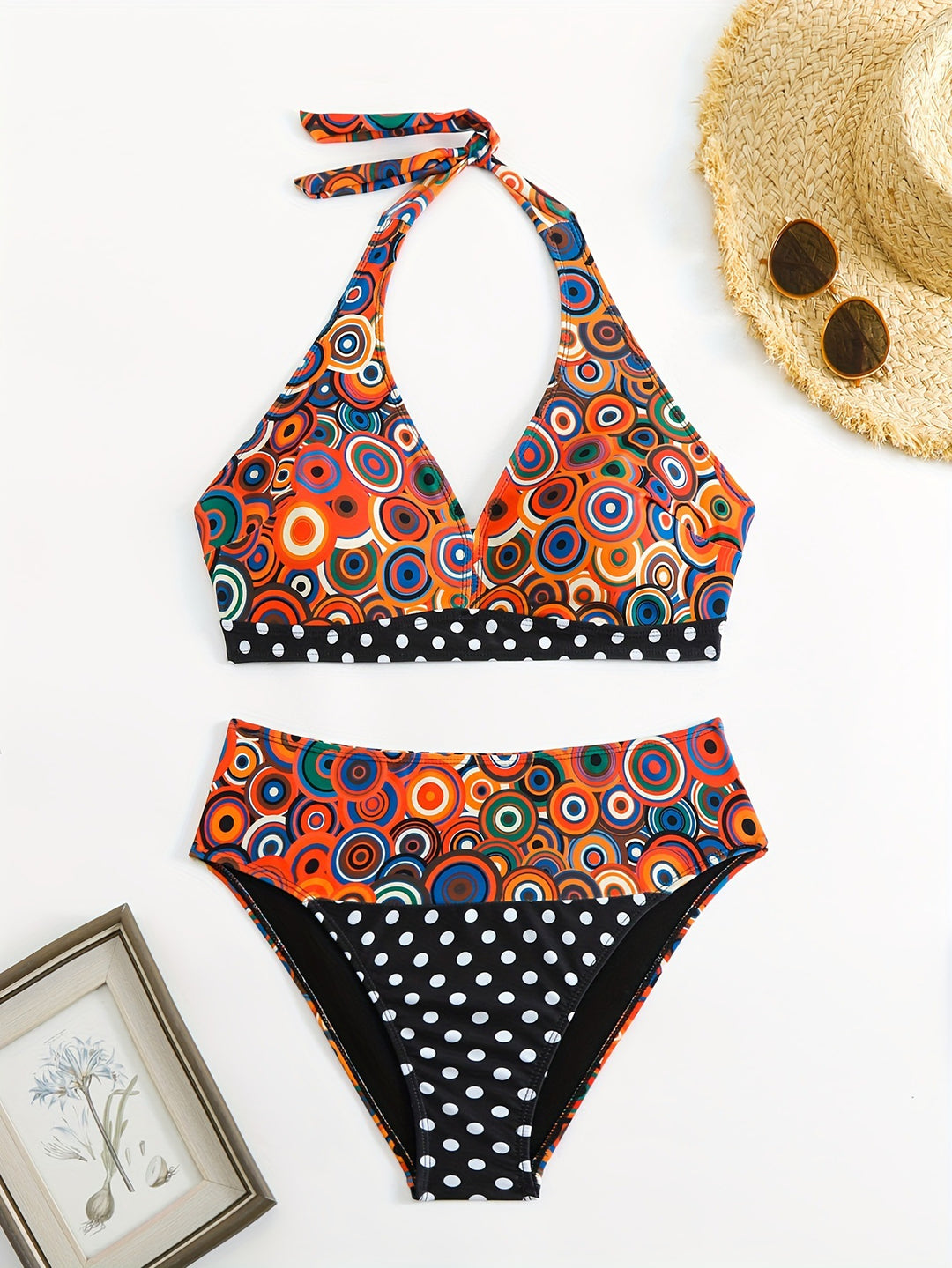 Damen Triangel-Bikini mit modischem Punkten-Design Drune