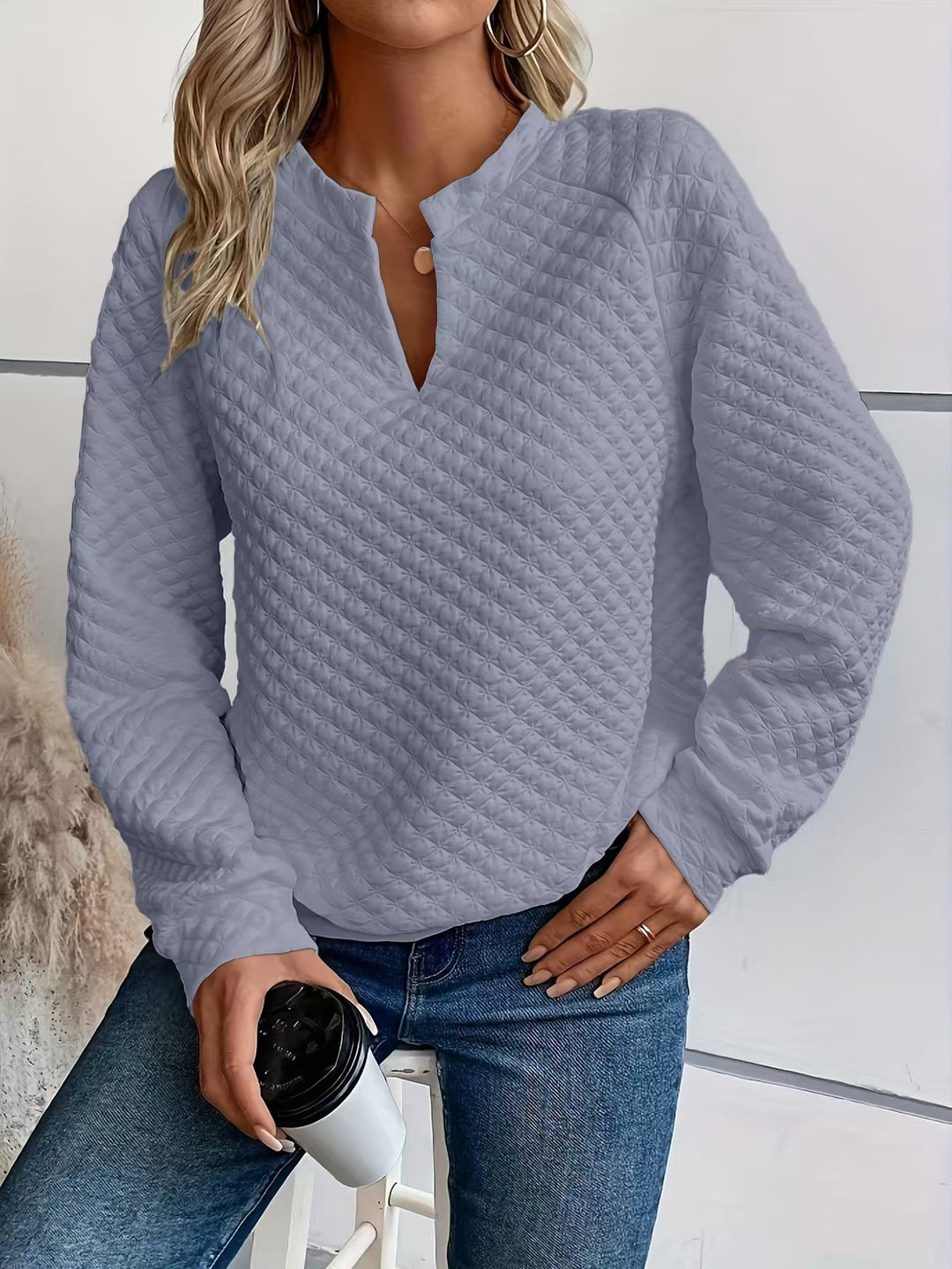 Damen Modischer Stehkragen Pullover Drune