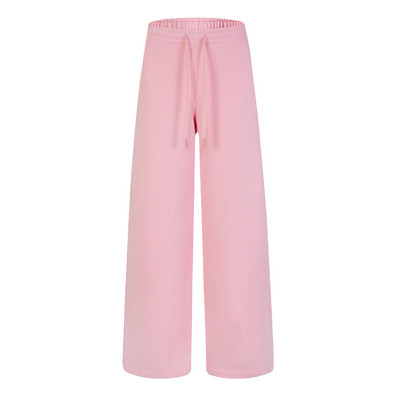 Damen Weite Lounge-Jogginghose mit hohem Bund und Kordelzug Drune