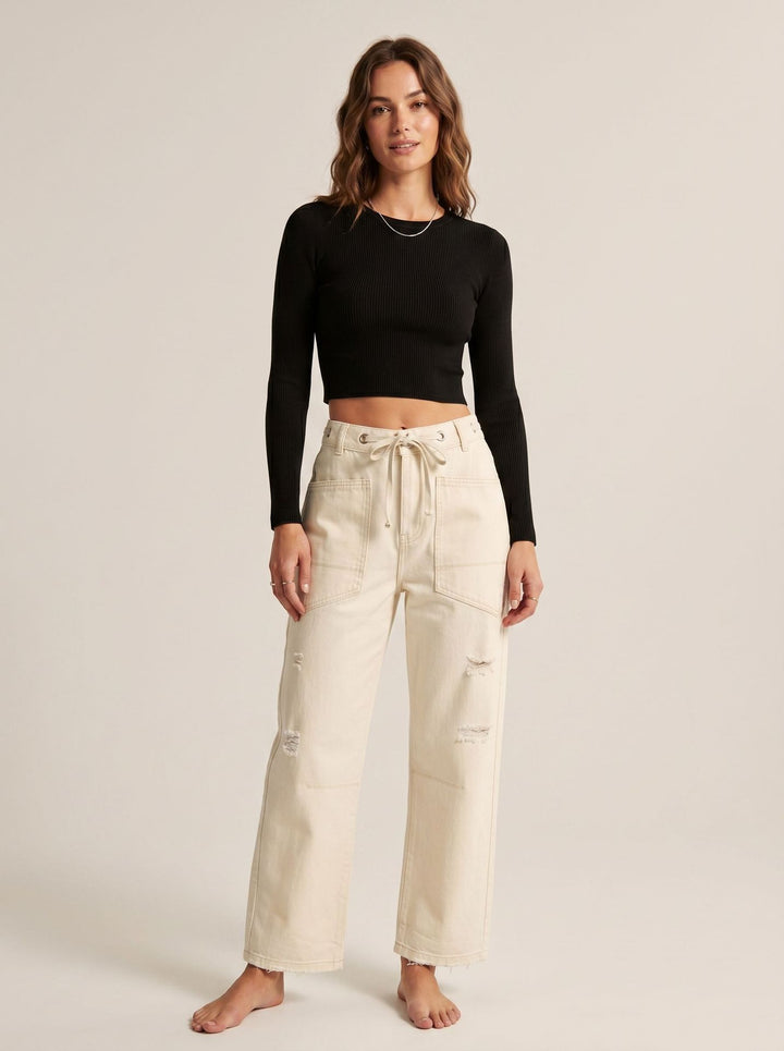 Damen nan oversized Strickpullover mit Rundhalsausschnitt und entspannter Silhouette Drune