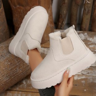 Damen Gefütterte Chelsea‑Stiefeletten aus Wildlederoptik mit elastischer Seitenblende und profilierter Gummisohle Drune