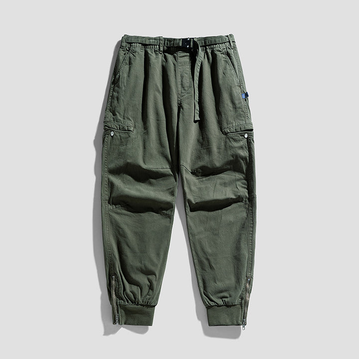 Herren Utility‑Cargo‑Jogginghose mit elastischem Bund, Gürtelschlaufe und Beinreißverschluss Drune