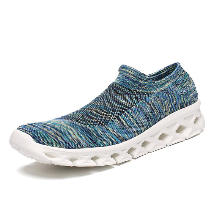 Unisex Leichter Slip-On Strick-Freizeitschuh mit wabenförmiger Hohlkammer-Sohle Drune