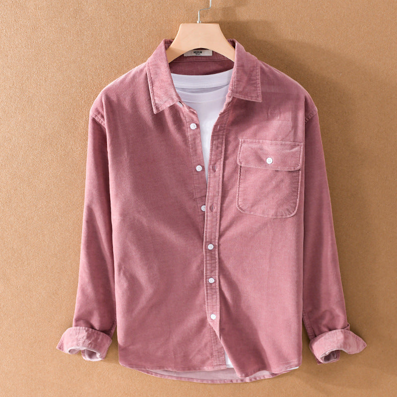 Herren Cord-Overshirt mit Brusttasche, Relaxed-Fit und durchgehender Knopfleiste Drune
