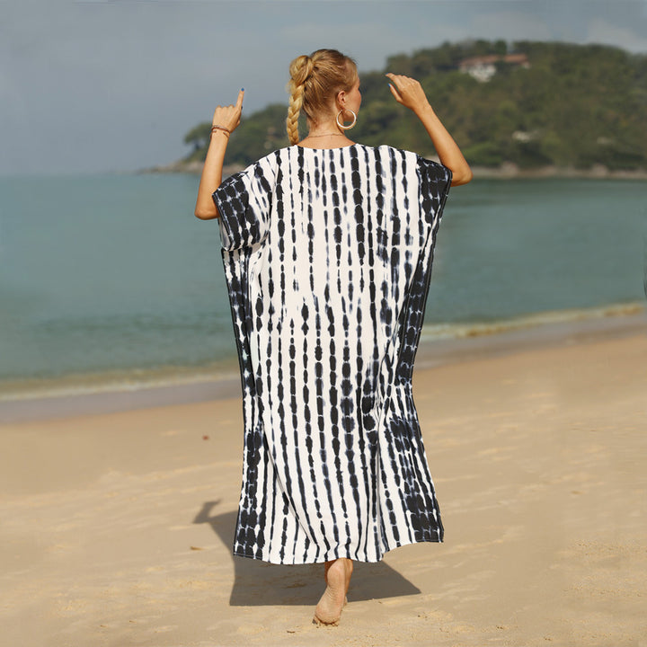Damen Strandkleid mit modernem Batikmuster und lässigem Schnitt Drune