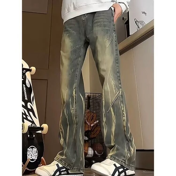 Herren lässige baggy Jeans im used Look Drune