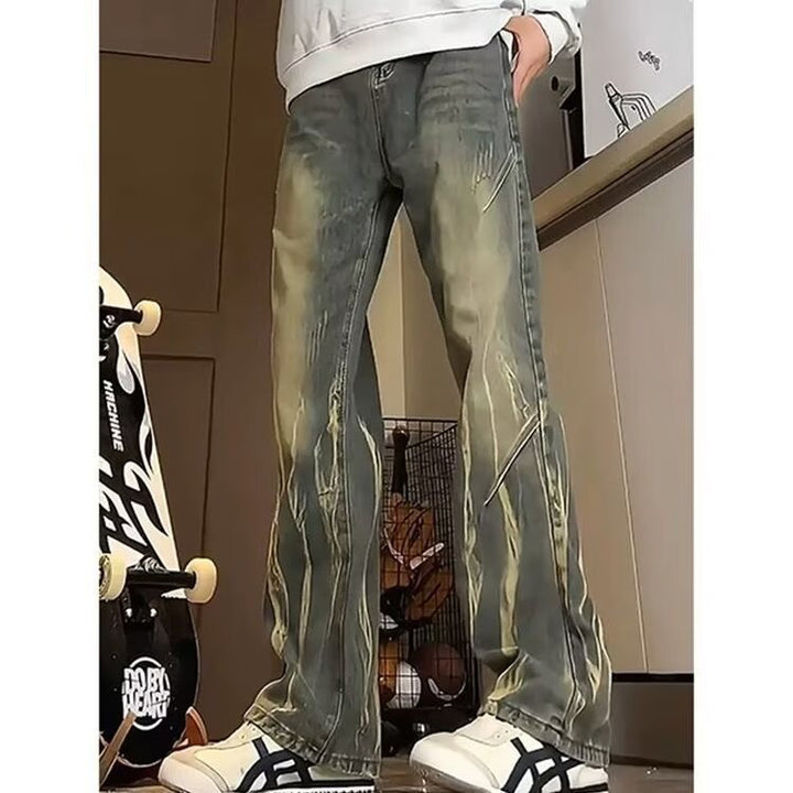 Herren lässige baggy Jeans im used Look Drune