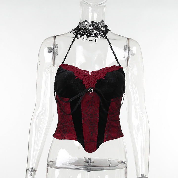 Damen figurbetonte Bluse mit Rüschendetails und Schnürung Drune