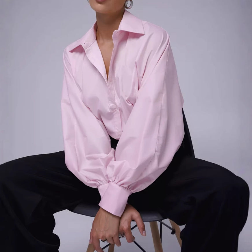 Damen Oversized Hemden mit voluminösen Ärmeln Drune