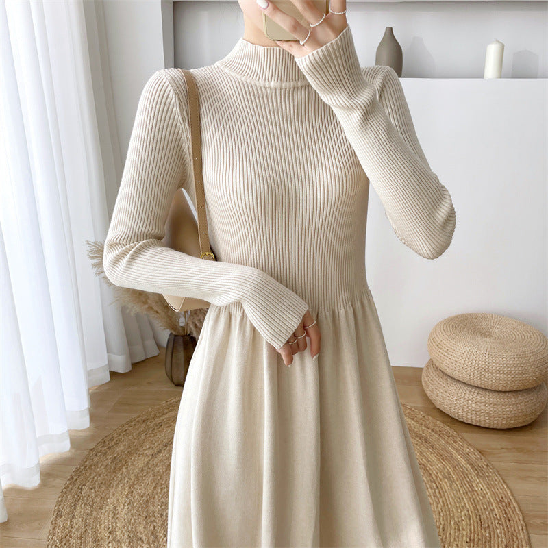 Damen Freizeitkleid mit hohem Kragen und weitem Schnitt Drune