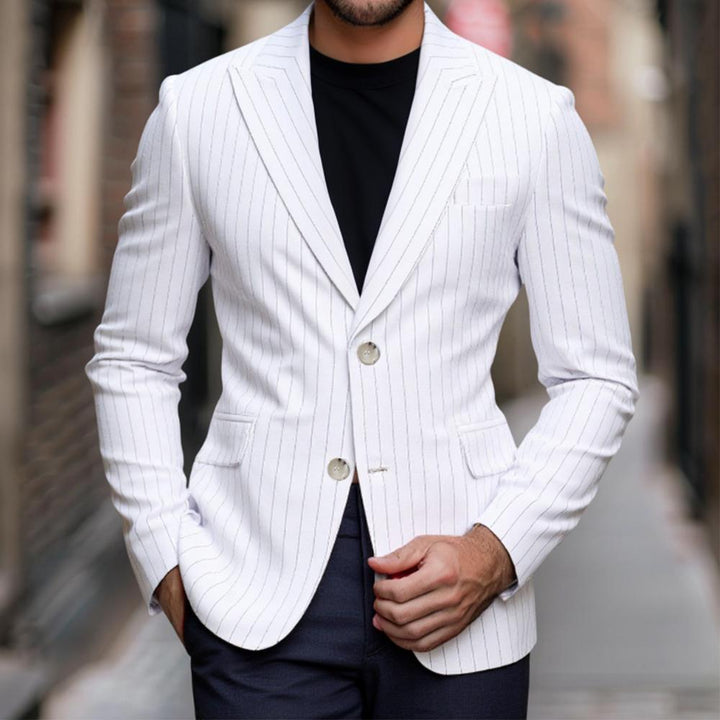 Herren Maßgeschneiderter Nadelstreifen Blazer Drune
