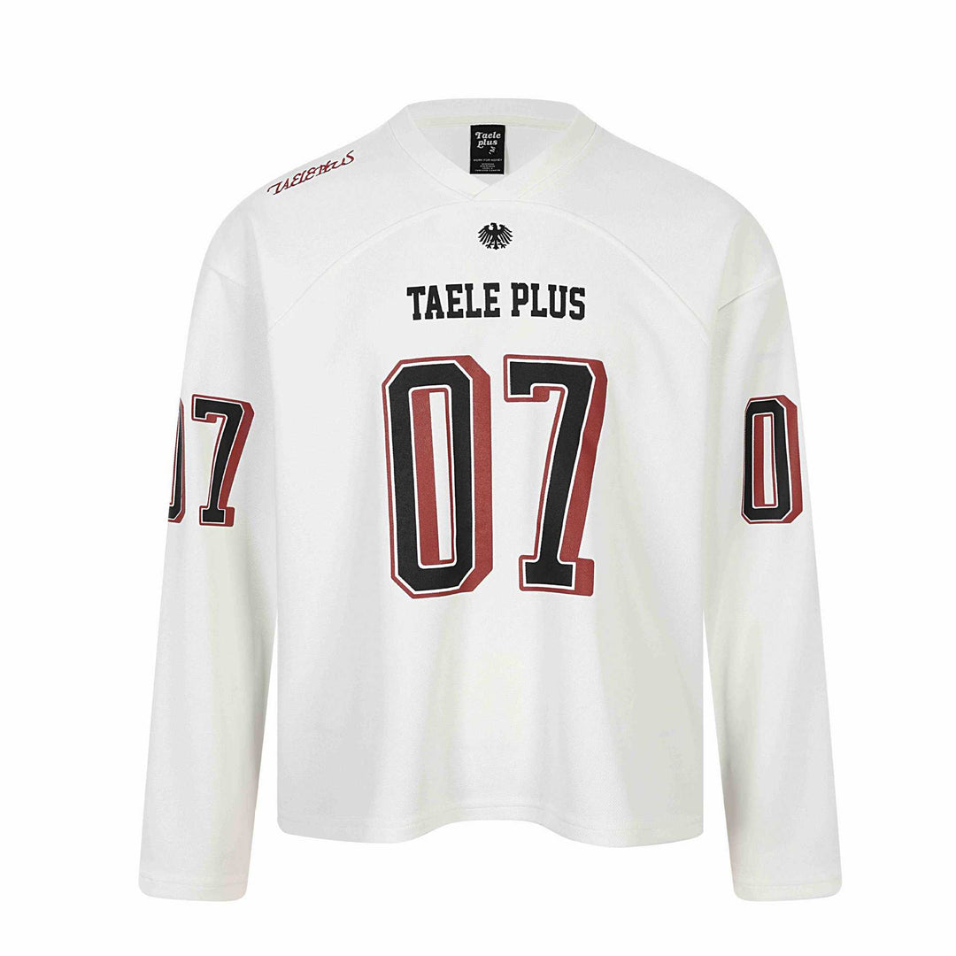 Unisex Sportliches Oversize‑Hockey‑Trikot mit Mesh‑Struktur, Nummernprint und V‑Notch‑Kragen Drune
