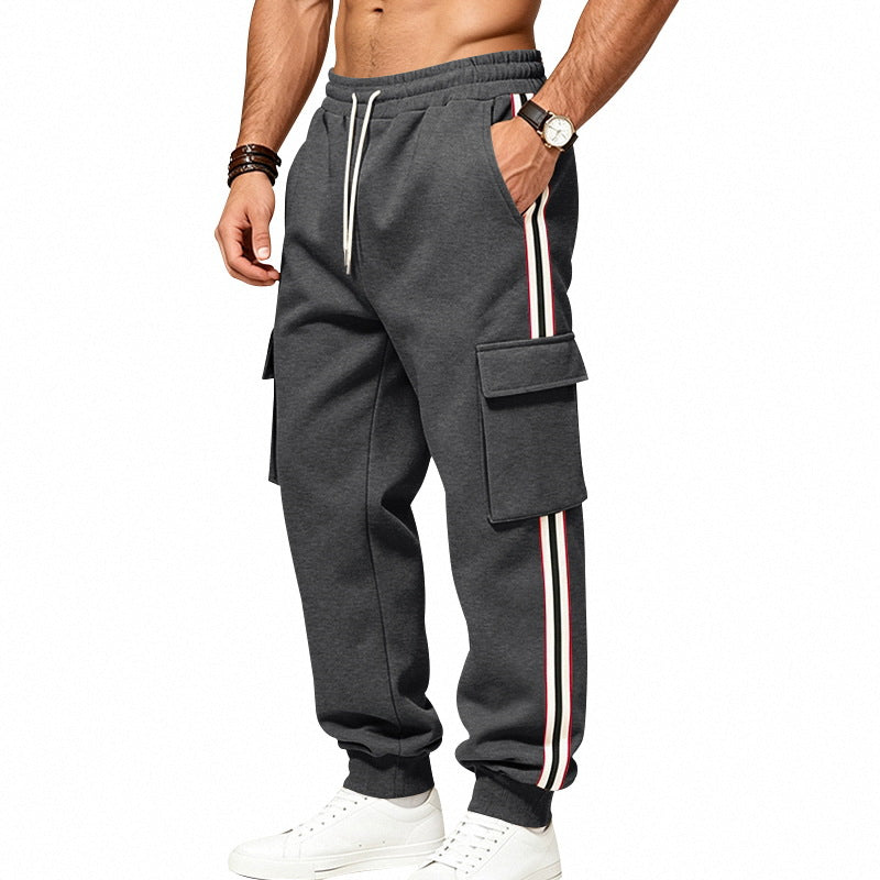 Herren Cargo-Jogginghose mit Cargo-Taschen und seitlichen Kontraststreifen Drune