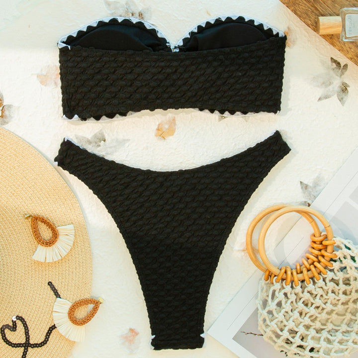 Damen Bandeau-Bikini mit einzigartigem Strukturdesign Drune