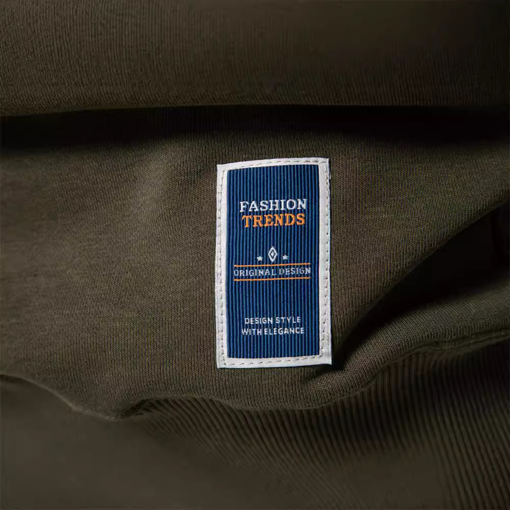 Herren nan klassisches Rundhals-Sweatshirt aus schwerer Baumwollmischung mit angerauter Innenseite und gerippten Bündchen Drune
