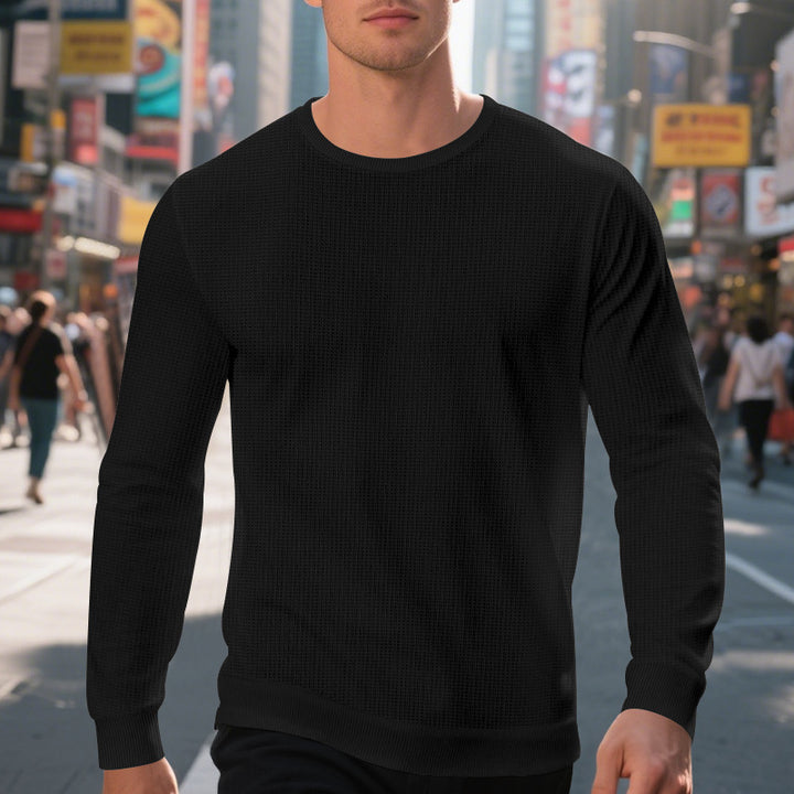 Herren komfortabler Langarmpullover aus atmungsaktivem Material und modernem Strukturdesign Drune