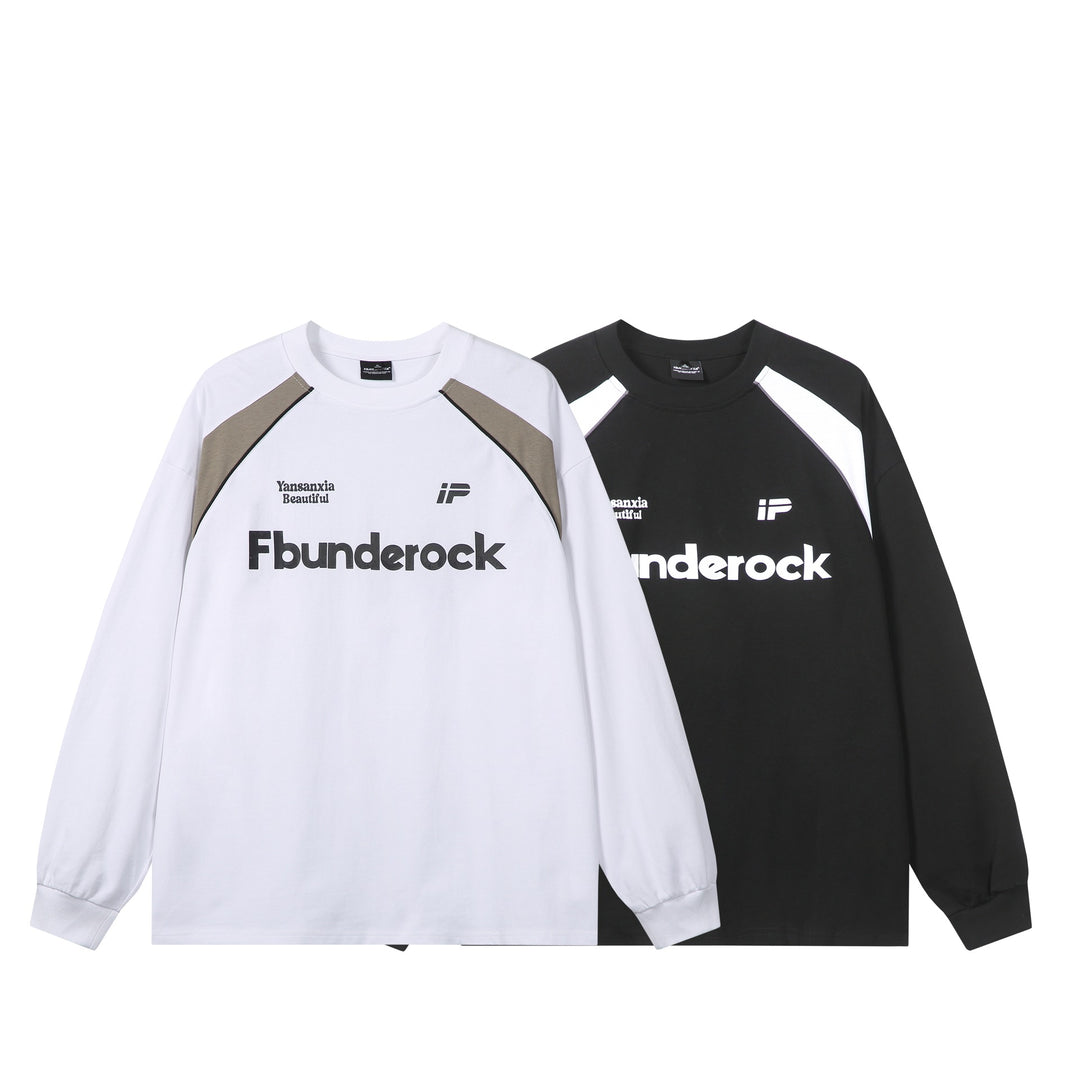 Unisex Oversize-Sweatshirt mit Raglan-Kontrasteinsätzen und großflächigem Frontprint Drune