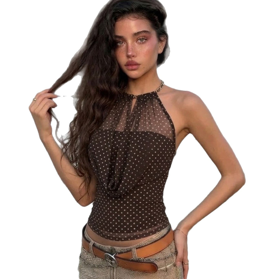 Damen Romantic Haltertop mit Raffungen Drune