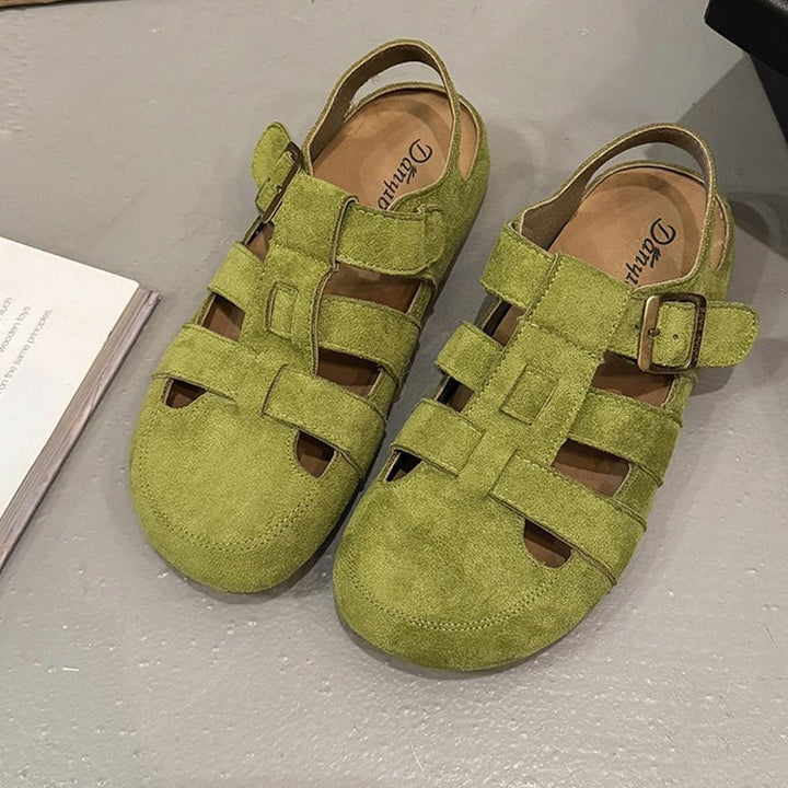 Damen Riemensandalen aus weichem Wildleder mit verstellbarem Riemendesign und rutschfester Sohle Drune