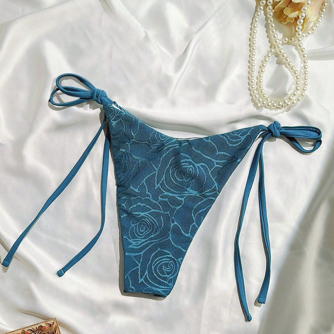 Damen Bikiniunterteil mit zierendem Blumendesign Drune