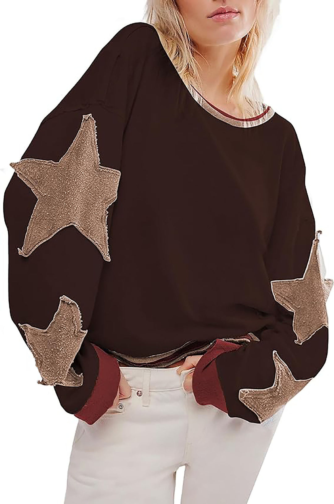 Damen lässiger Pullover mit Sternen-Design Drune