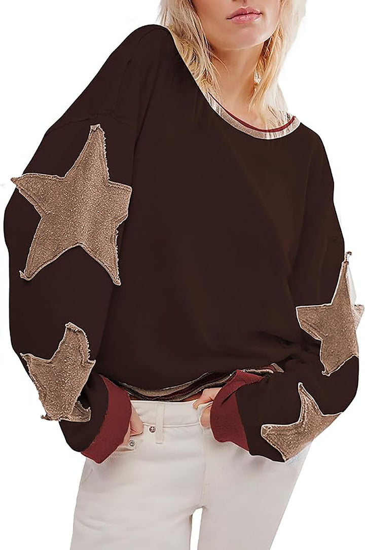 Damen lässiger Pullover mit Sternen-Design Drune