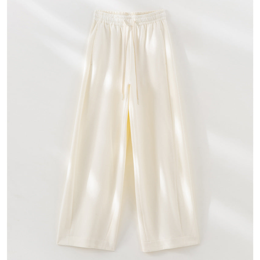 Damen Weite Loungehose mit elastischem Bund, Kordelzug und seitlichen Eingrifftaschen Drune