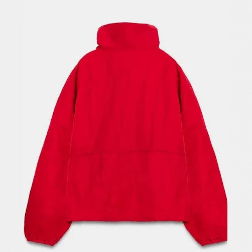 Damen leichte wattierte Oversize-Jacke mit hohem Stehkragen und Druckknopfleiste Drune