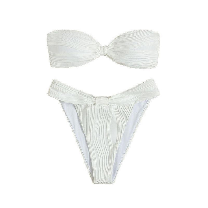 Damen Bandeau-Bikini mit dekorativem Wickeldetail Drune