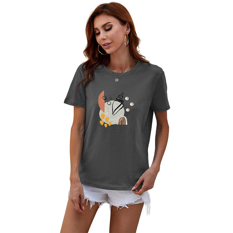 Damen Modernes T-Shirt mit Kunstmotiv Drune