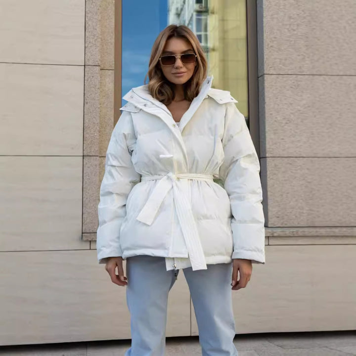 Damen Wattierte Jacke mit Kapuze und seitlichen Taschen Drune