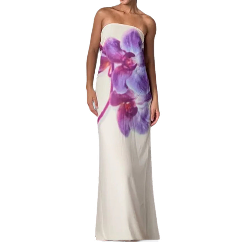 Damen Langärmliges Kleid mit raffiniertem Blumendesign Drune