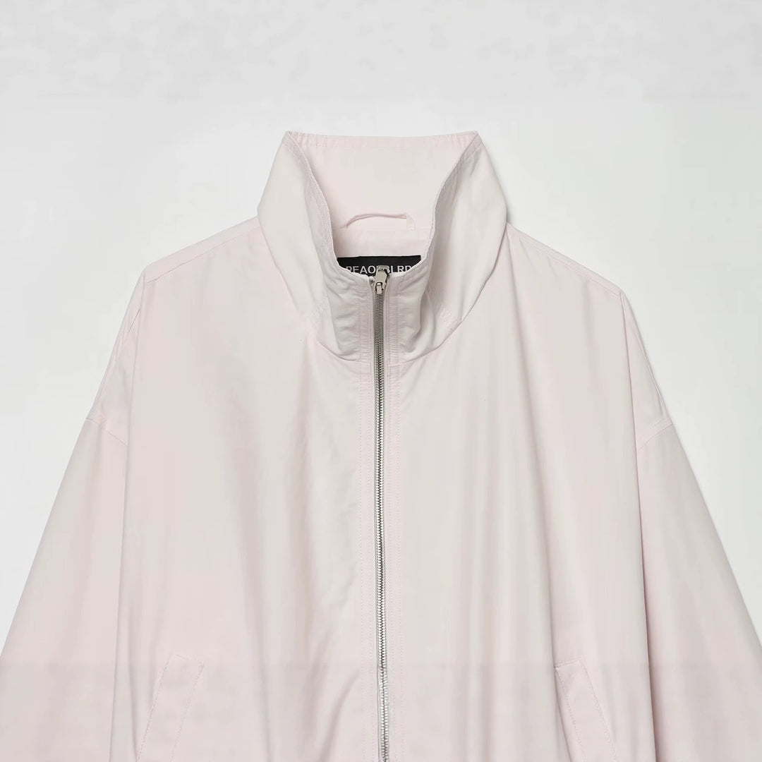 Damen Cropped Boxy-Jacke mit Funnelkragen, Zwei-Wege-Reißverschluss und aufgesetzten Eingrifftaschen Drune